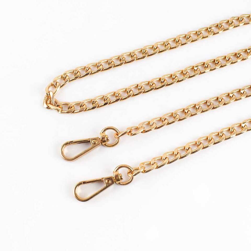 Kæde til taske lys guld 120 cm - Tasketilbehør - Elmely Design